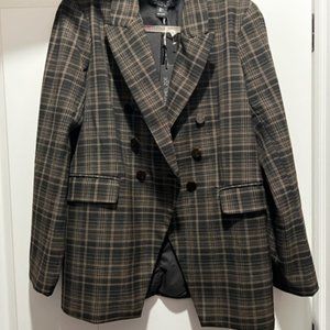 Rachel Zoe Brown and Black Plaid Blazer